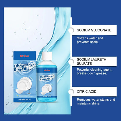 237mL dishwasher detergent aid cleaner bottle for stain removal on kitchenware