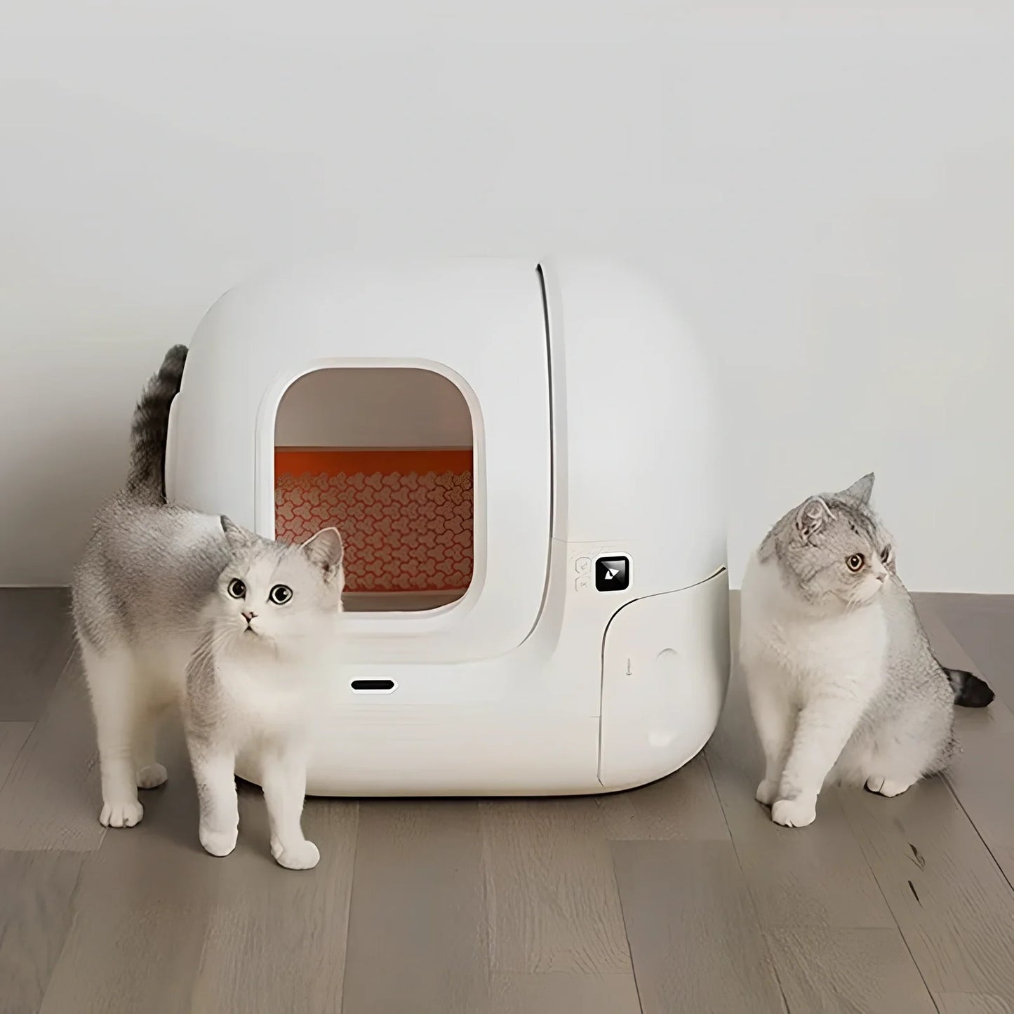 Smart MAX fully automatic enclosed cat litter box in plastic, 620x538x552mm for cats over 1.5kg with 24W power adapter