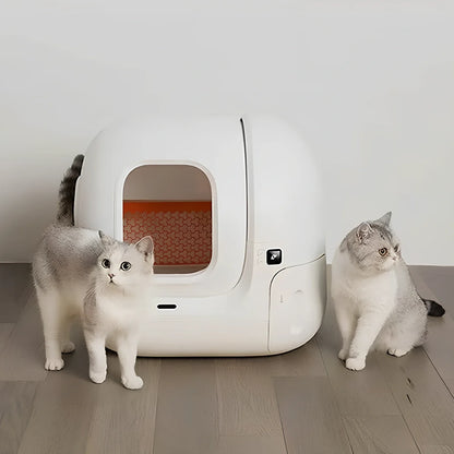 Smart MAX fully automatic enclosed cat litter box in plastic, 620x538x552mm for cats over 1.5kg with 24W power adapter