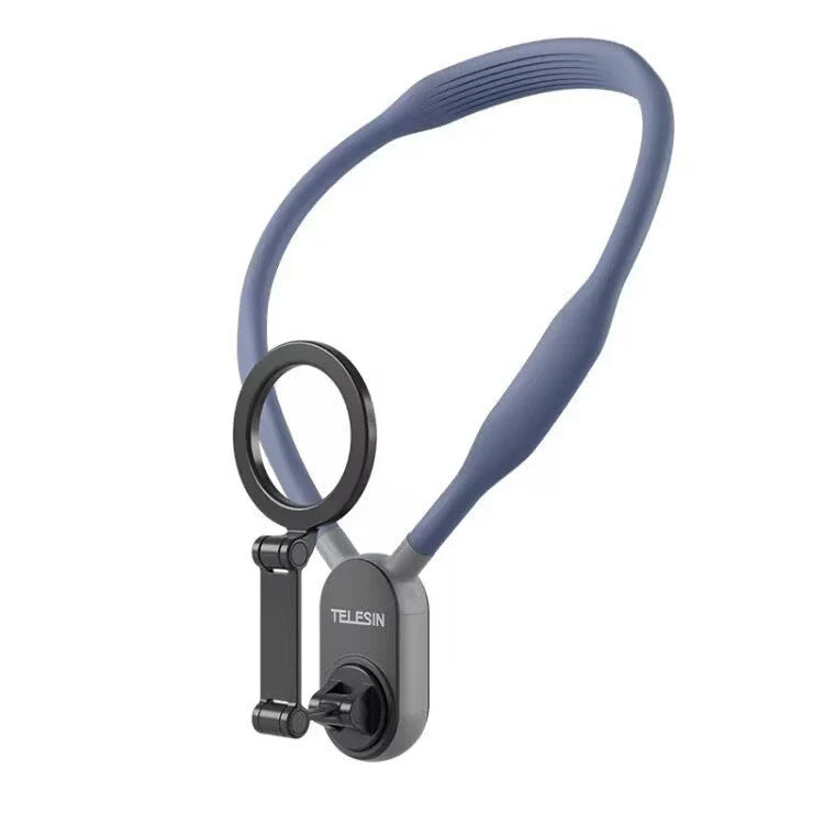 Silicone phone magnetic neck mount with quick-release design and strong magnetic suction for hands-free mobile usage