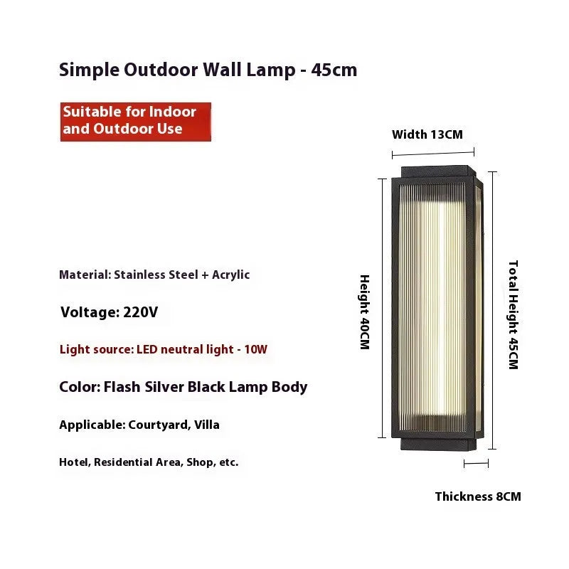 Stainless steel outdoor wall lamp for garden and courtyard lighting