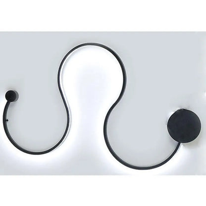Modern black and white LED wall lamp with aluminium shade in four different sizes for bedside or corridor lighting
