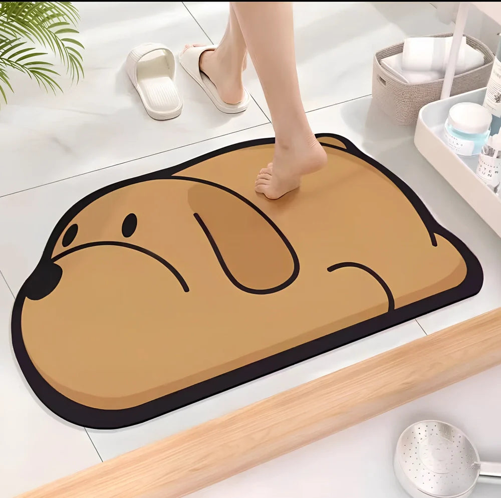 Diatom mud floor mat with irregular shape in multiple sizes for bathroom moisture absorption