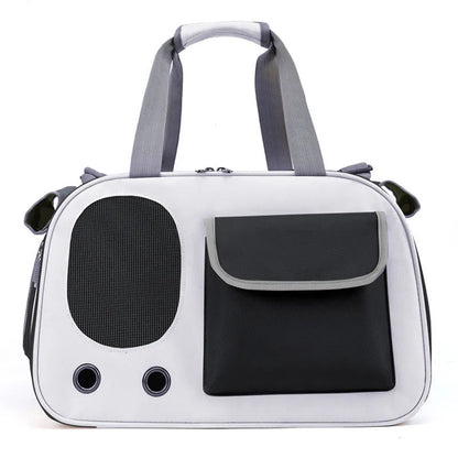 Large foldable canvas pet carrier bag for cats and small dogs in solid colours