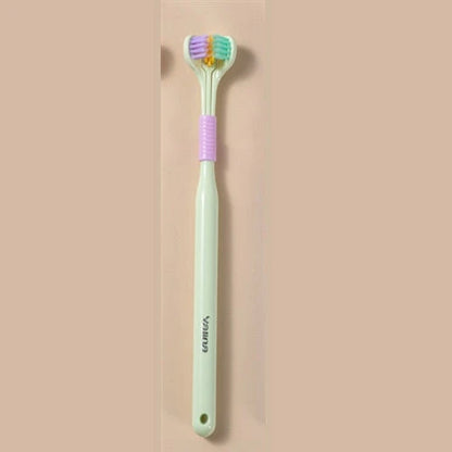 Soft Bristle Tri-Angle Toothbrush with customizable features for deep cleaning and travel convenience