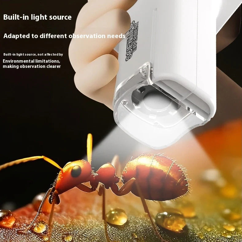 Smart digital microscope with electronic belt display and 13 educational accessories including dissecting tools and specimen materials