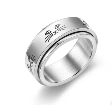 Titanium steel ring with captivating star and moon designs, available in various styles and sizes
