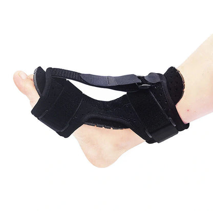 Adjustable dorsal night splint for plantar fasciitis and foot drop relief in black
