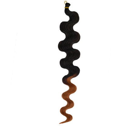 24-inch wine red synthetic wig with big wave texture in crochet braid style