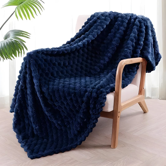 Children's soft plaid blanket in polyester fabric showing colour and size options