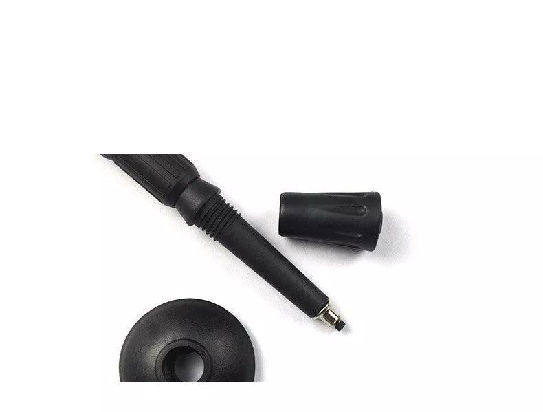 Ultra-light adjustable trekking poles in black, red, silver, and blue