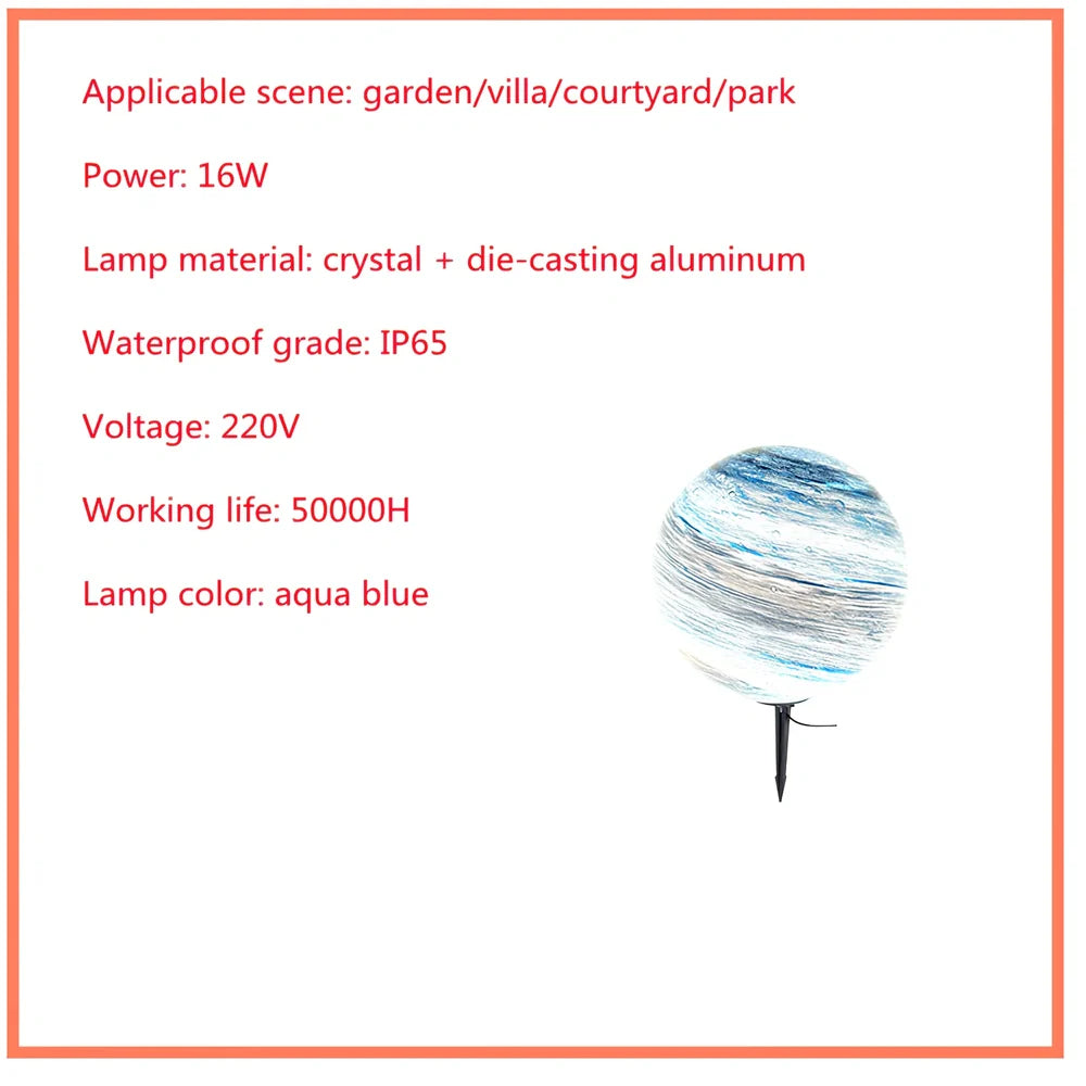 Solar-powered garden lamp in coffee colour with die-cast aluminium and crystal construction, 30cm height