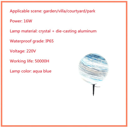 Solar-powered garden lamp in coffee colour with die-cast aluminium and crystal construction, 30cm height