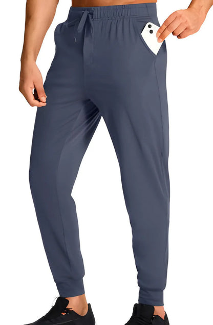Men's loose fit casual trousers in solid colour, available in sizes XS to 4XL for leisure wear