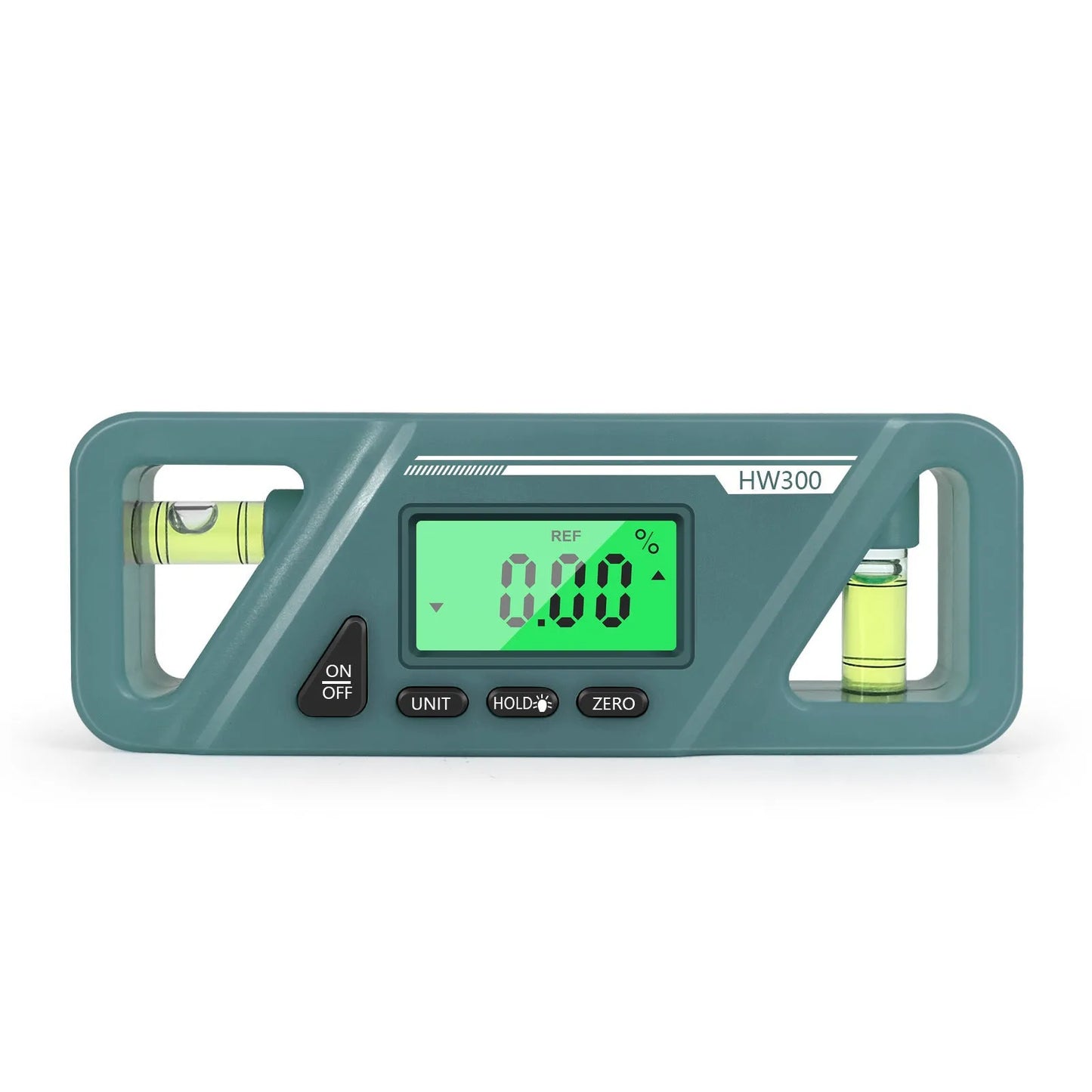 Digital magnetic inclinometer level gauge showing angle readout on its display.