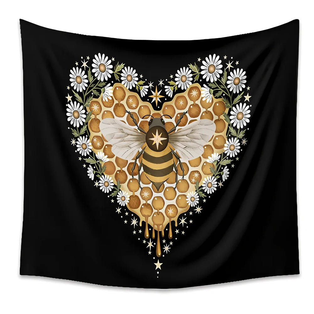 Bohemian animal print polyester tapestry in 180x230cm size hanging on wall, machine-woven for room decor