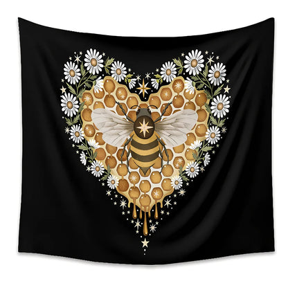 Bohemian animal print polyester tapestry in 180x230cm size hanging on wall, machine-woven for room decor