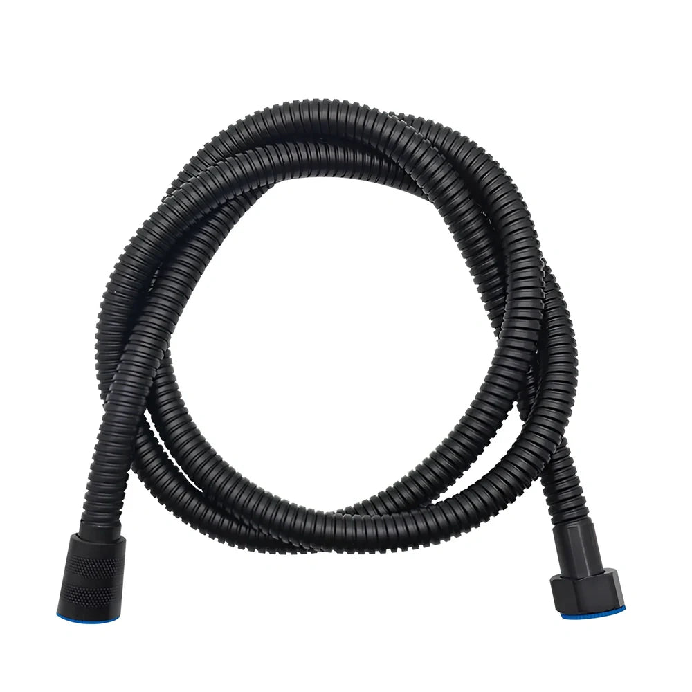 Water saving filter shower head with 1.5m stainless hose in black or white filter models