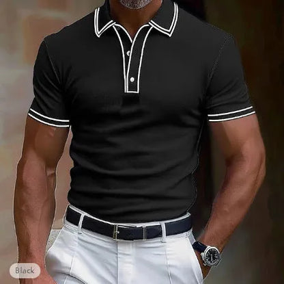 Men's loose-fit striped t-shirt in various colours with short sleeves for summer casual wear