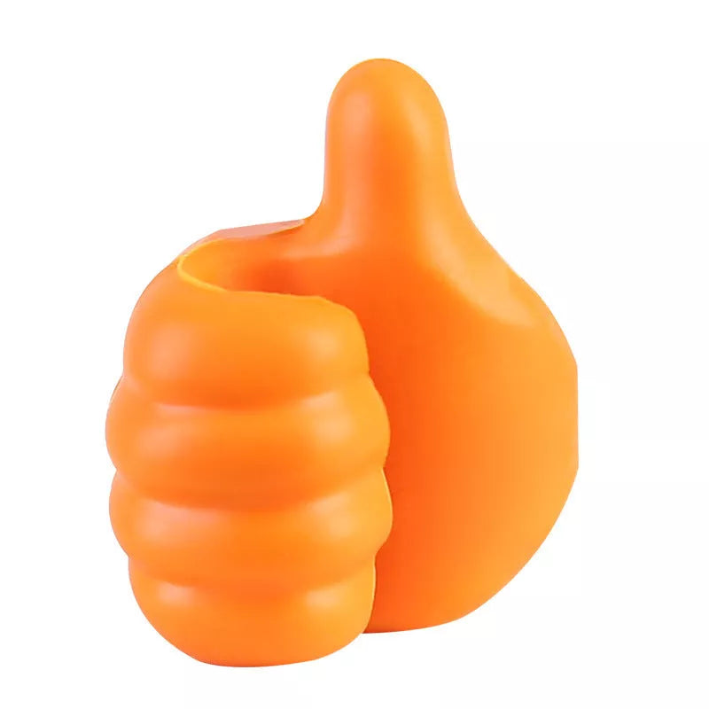 Silicone thumb wall hooks in various colors for organizing kitchen and bathroom items