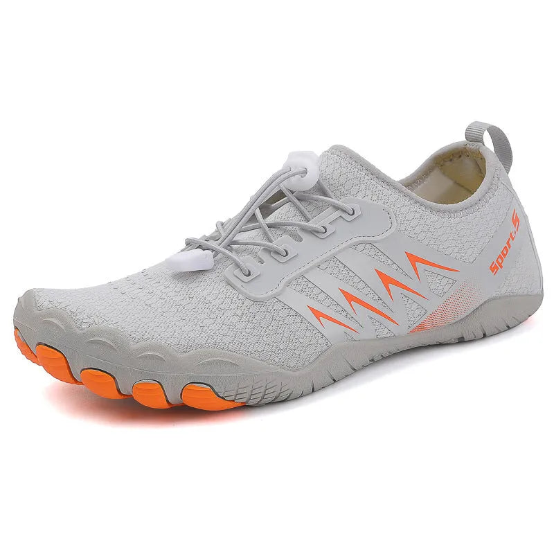Quick-drying river tracing shoes in apricot colour with mesh upper and rubber sole
