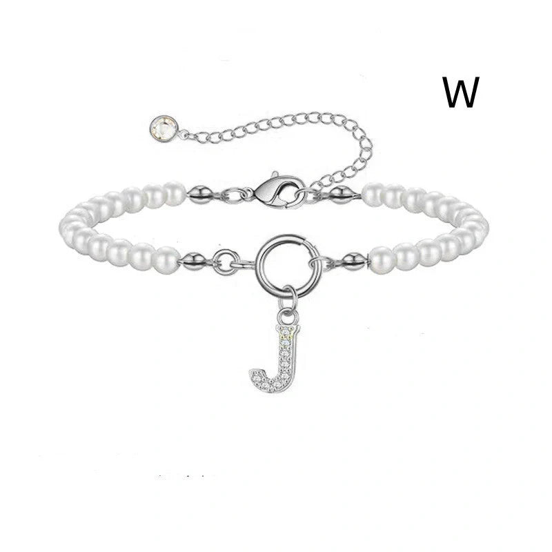 2024 fashion initial pearl bracelet for women with toggle clasp