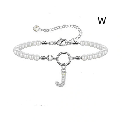 2024 fashion initial pearl bracelet for women with toggle clasp