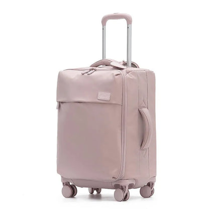 Ultra-light waterproof Oxford cloth suitcase in bluestone green with universal wheels and breathable lining