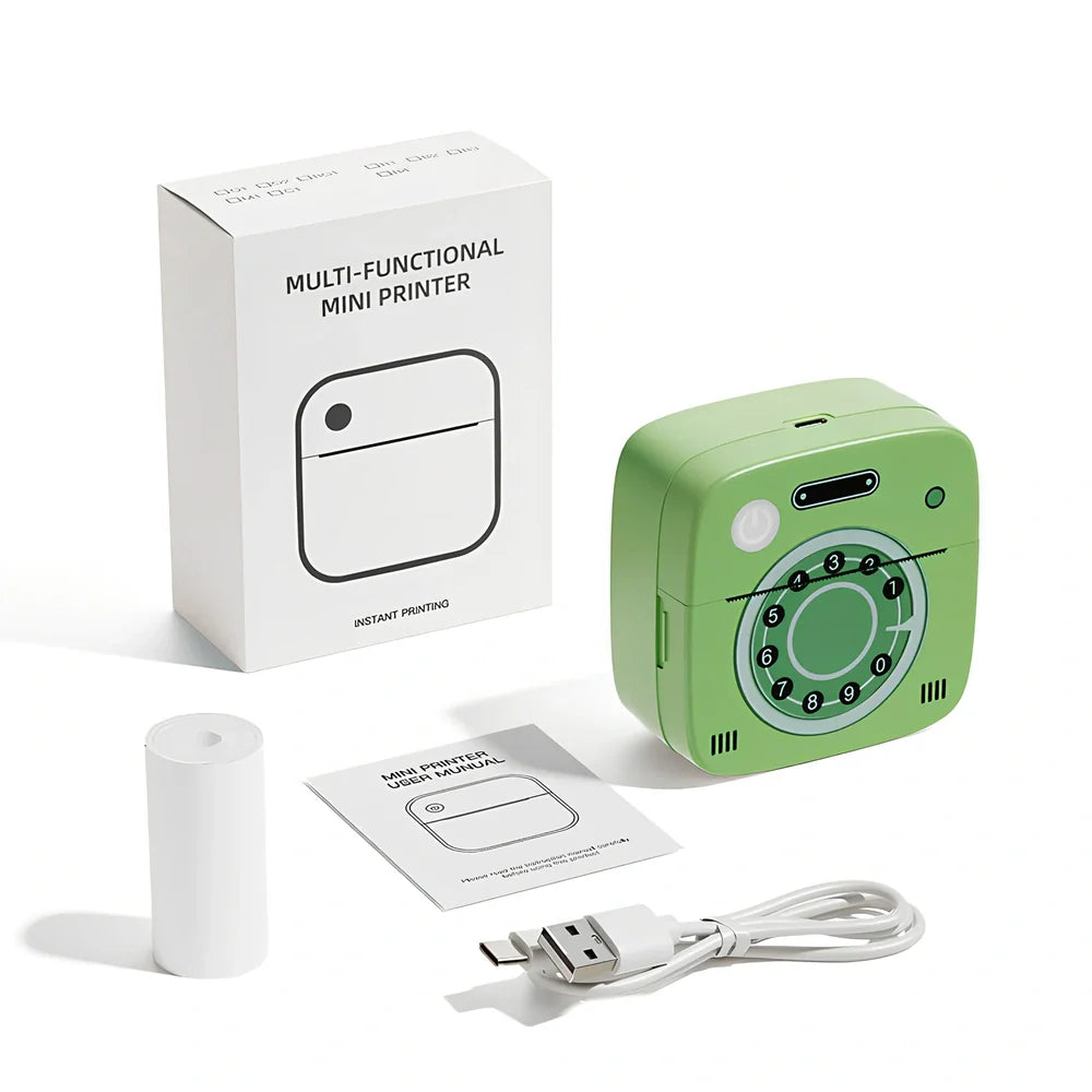 Portable mini label printer with Bluetooth connectivity and thermal printing technology