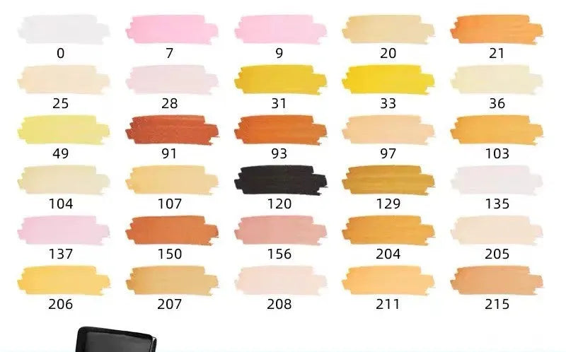 Double-headed alcohol-based oily colour animation paint pens with round and inclined tips for professional art students