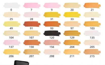 Double-headed alcohol-based oily colour animation paint pens with round and inclined tips for professional art students