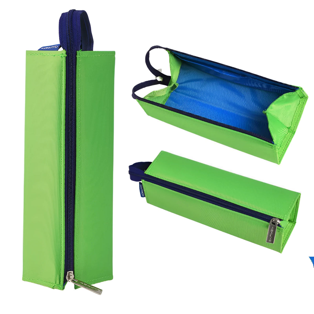 Large capacity pencil case for girls showing multiple colour and material options including silicone novelty designs