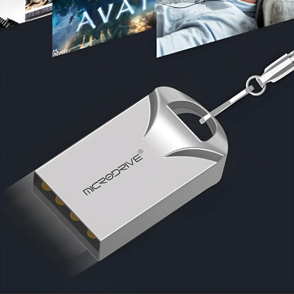Compact black and silver metal high-speed USB flash drive showing front and side views