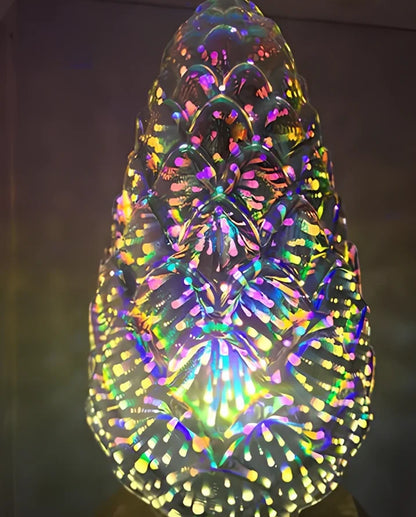 ST64 G95 3D star LED decorative bulb with colourful lighting effects and silver plated glass