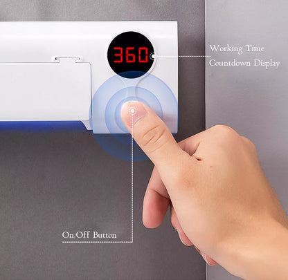 Smart UV Toothbrush Holder in white with LCD display for sterilization timing