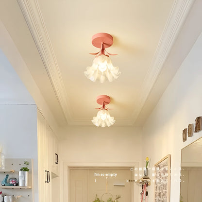 Cream Linglan flower design corridor aisle light with LED illumination and remote control for dimming
