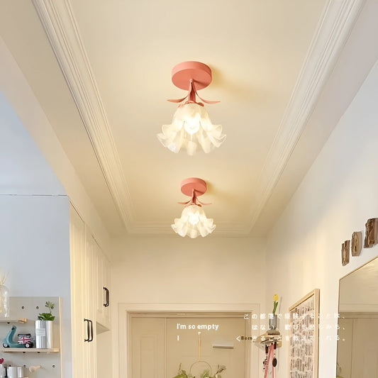 Cream Linglan flower design corridor aisle light with LED illumination and remote control for dimming