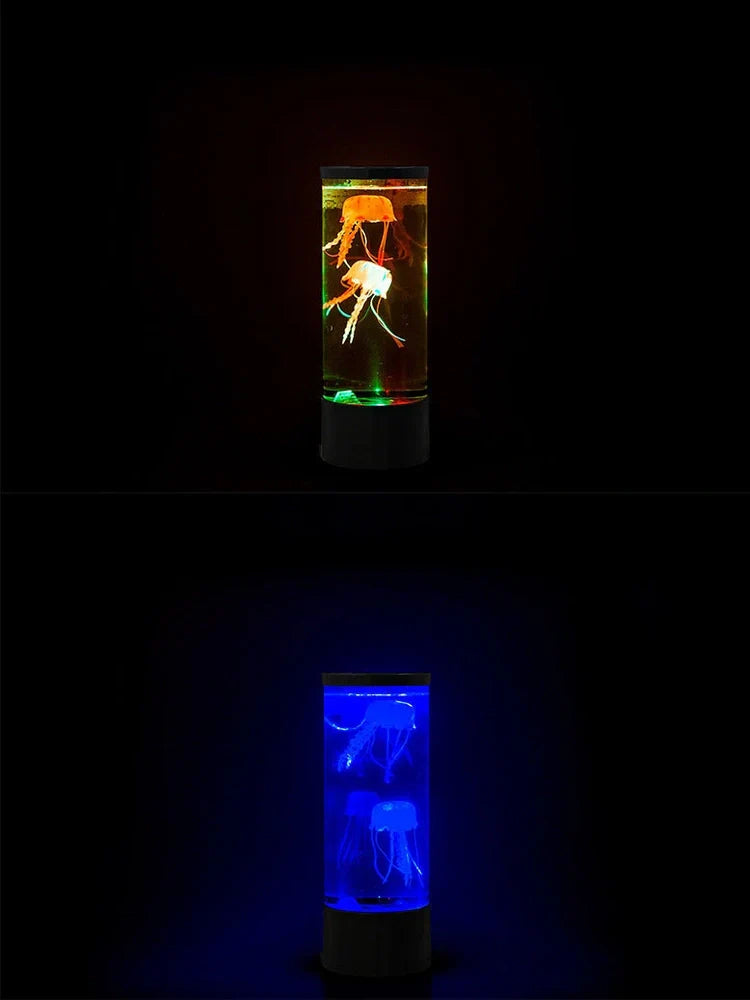 Black LED jellyfish aquarium lamp projecting 10m underwater scene from 1200mAh USB battery