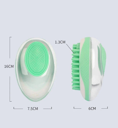 Premium 2-in-1 Pet Grooming Brush with Soft Silicone Bristles for Efficient Bathing and Detangling