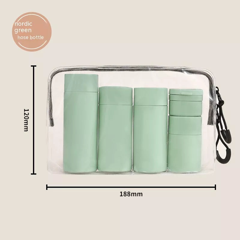 Travel Portable Filling Set Lotion Bottle in acrylic/PMMA, available in white, pink, gray, and green
