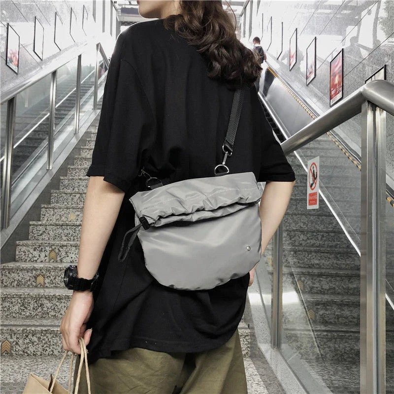 Stylish nylon drawstring waist bag in various colors for hands-free convenience and fashionable everyday carry