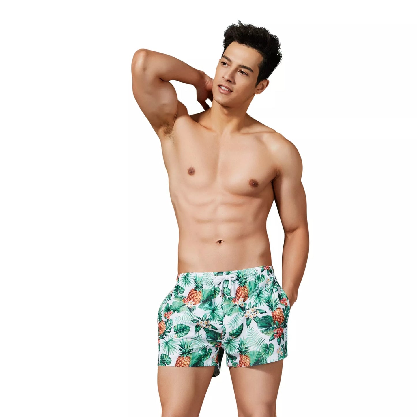 Large yard beach pants in green polyester, lightweight and quick-drying for summer beach outings