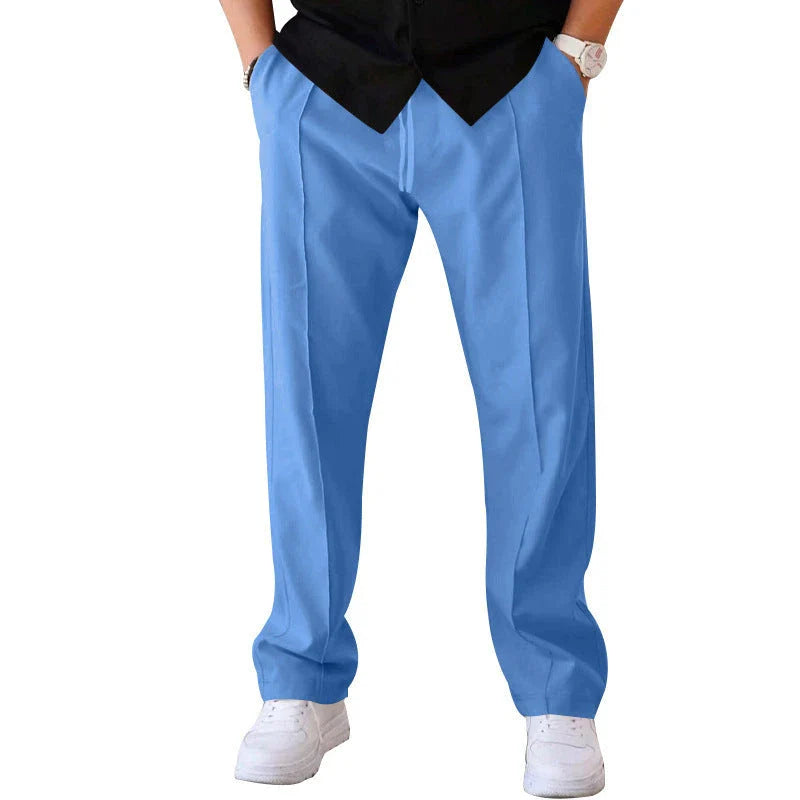 Relaxed fit drawstring waist sports pants for men in various colors and sizes