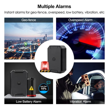 Black GPS car locator device with 6000mAh battery for vehicle tracking.