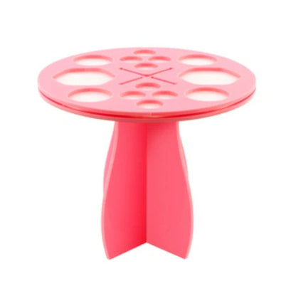 14-hole makeup brush holder in various colors for organized brush storage and drying