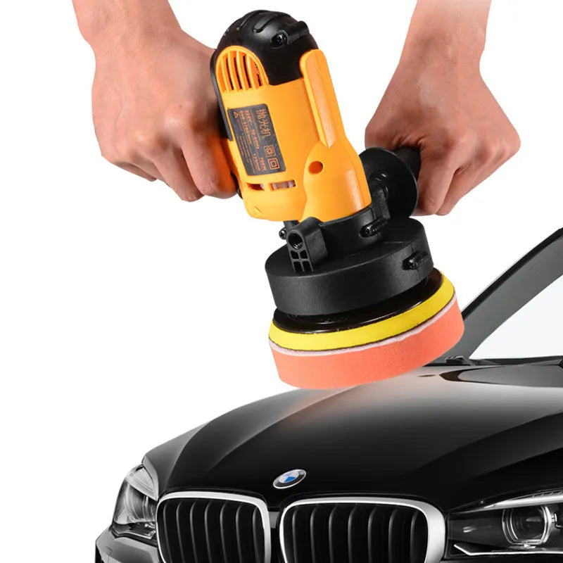 Automotive Polishing Machine 220V with 700W Motor, 125mm Disc Diameter, 4500 RPM No-Load Speed for Car Paint, Metal, Wood, Ceramic Tiles and Genuine Leather in Yellow Colour
