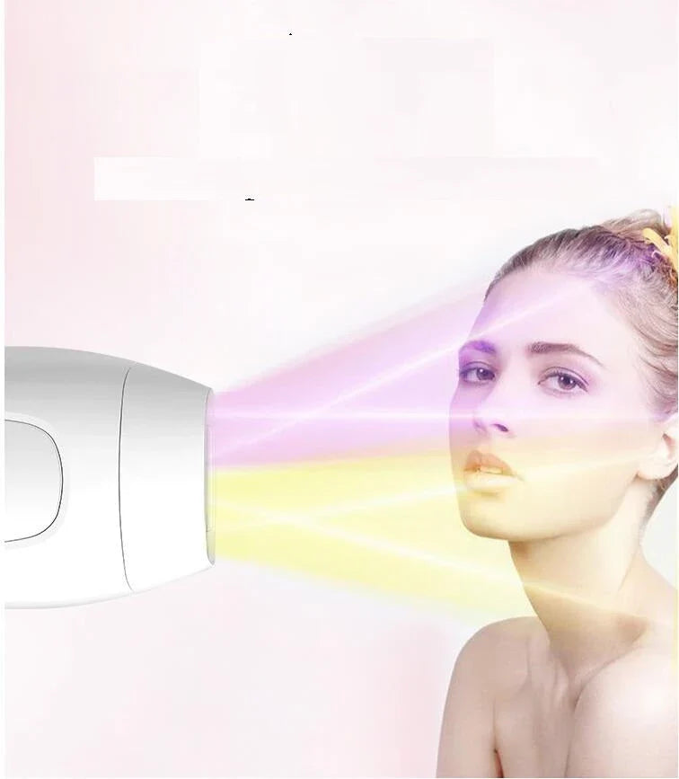 Powerful laser hair removal system with adjustable intensity levels, skin sensor, and versatile usage for face, bikini, underarms, and more