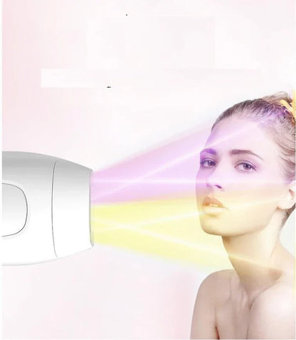 Powerful laser hair removal system with adjustable intensity levels, skin sensor, and versatile usage for face, bikini, underarms, and more