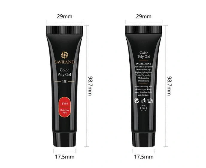 15g colored crystal nail extension glue with UV protection in various colors