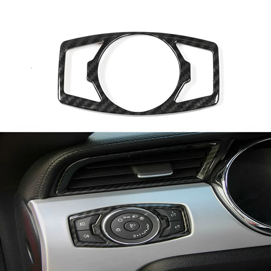 Carbon fibre decorative paster for Ford F150 Wild Horse headlight control panel.